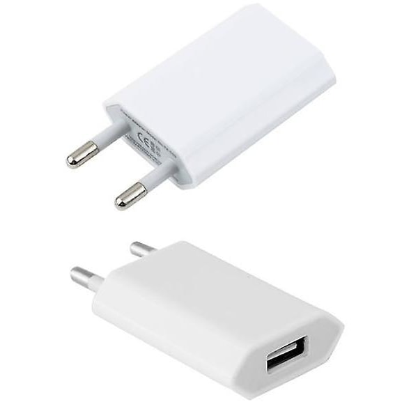 2-pakks lader kompatibel med iPhone / Samsung etc. 5V / 1A