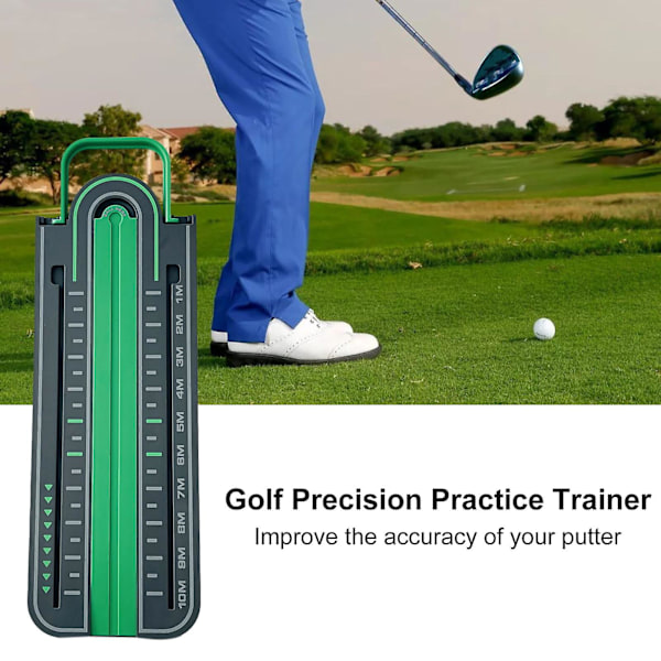 Professionell Golf Precision Distans Puttträning Vikbar Lätt att Bära Golf Putttränare Träningsutrustning för Golfälskare