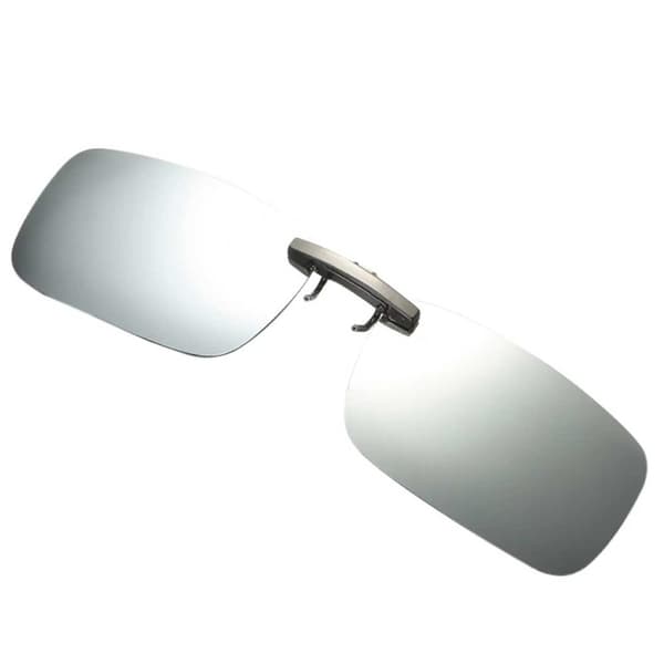 Clip-on aurinkolasit metalli hopea peililasit 37x59mm