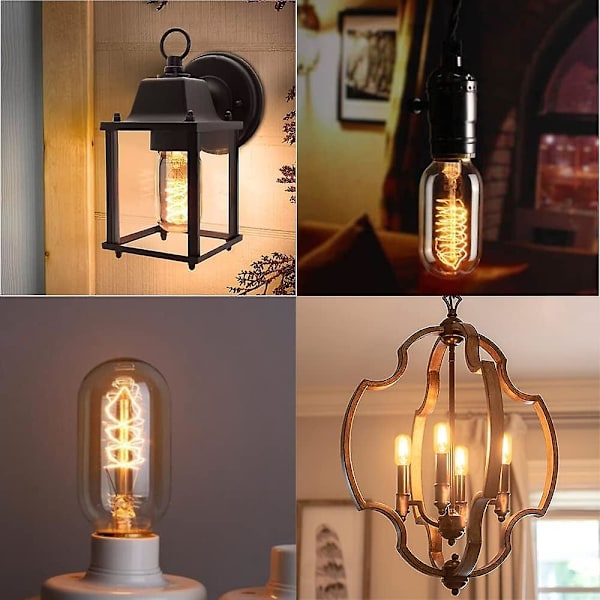40W B22 Vintage Edison Pærer Bajonet Dæmpbar, B22 BC Filament Vintage Bajonet Pære Varmt Hvid, T45 Antik Retro Pære 230V (3-pak)