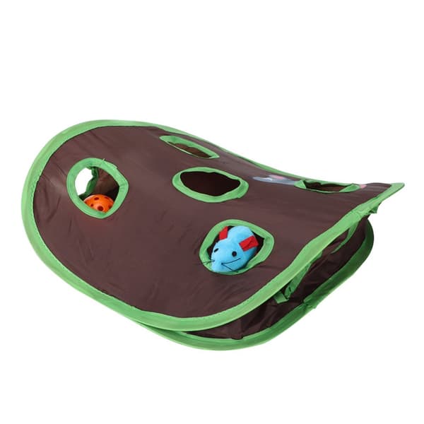 Foldable Cat Toy Set - Interactive Mouse Hunt with Bell Ball for Play and Hunting