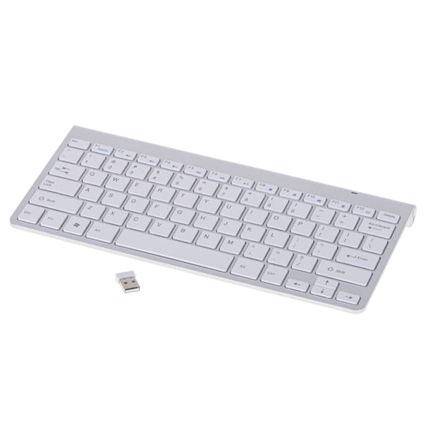 Wireless Keyboard 2.4GHz USB Silver for Smart TV/PC/Mac/Android