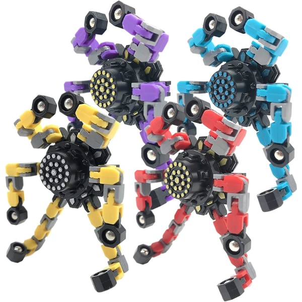 Fidget Spinners 4-pakks Deformasjon Fidgets Spinner Spinners Fidget Leke Barne- og Bursdagsgave Fidgets Leke For Barn Gutter Jenter