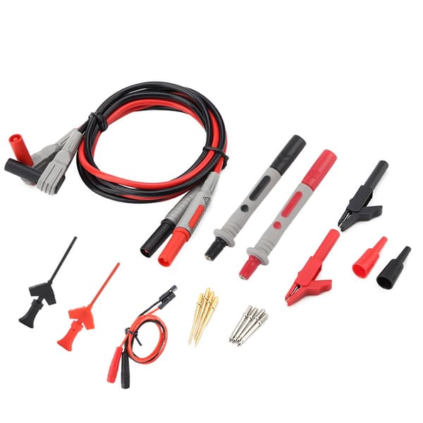 Electronic Digital Multimeter Test Lead Set with Replaceable Probe Tips and Alligator Clips