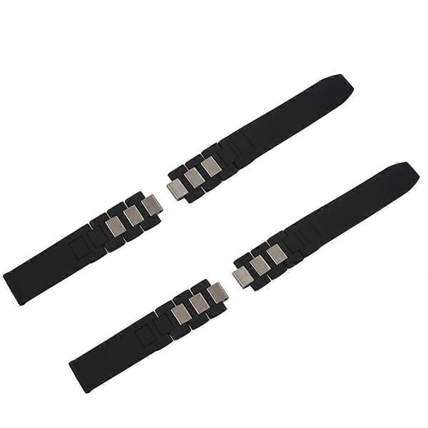 2 stk. 20 mm silikonerem til Chronoscaph Autoscaph 21 urrem, sort