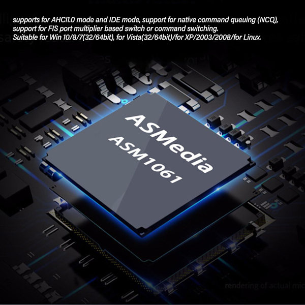 PCIe SATA 3.0 Udvidelseskort til Desktop - Stabil 6 Gbps Transmission, Plug and Play Controller