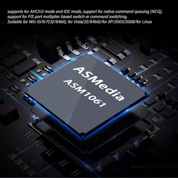 PCIe SATA 3.0 Utvidelseskort for stasjonær PC - Stabil 6 Gbps overføring, Plug and Play-kontroller