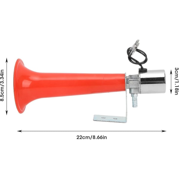 Universal Tyrkisk Fløjtehorn, 12v 24v Luft Horn til Lastbiler 180db Rød Horn Formål 12v/24v Caravan Tryk Biler Suvs Motorcykler Tyrkisk Fløjtehorn
