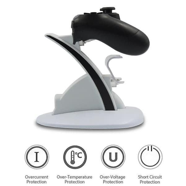 PS4-kontrollerlader Playstation 4-kontrollerlader Lading Dockingstasjon Stativ. Dobbel USB Rask Ladingstasjon & LED-indikator for PS4-kontroller