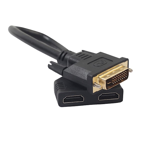 Dobbel HDMI-kompatibel Hun til DVI 24+1 Hannen Adapterkabel Tosidig Konverteringsledning Da