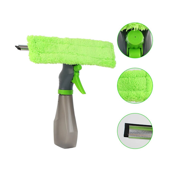 Window Cleaner 3-in-1 Window Wiper Mirrors Washing Scraper Microfiber