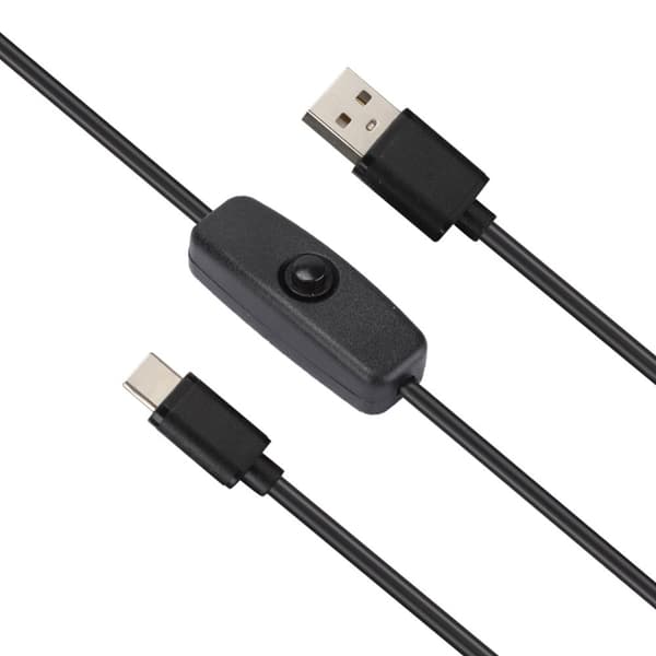 Kraftfuld 5V3A Type-C Strømadapter med Afbryder til Raspberry Pi 4B (3 stk)