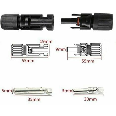 6 Par MC4 Mann/Kvinne Doble Ringer Vanntett Forseglings Solar Panel Kabelkoblinger