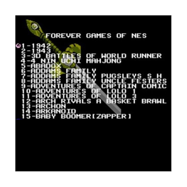 Forever GAMES OF NES 852-i-1 (405+447) Spillkassett for NES-konsoll, 1024MBit Flash-brikke i bruk - Svart