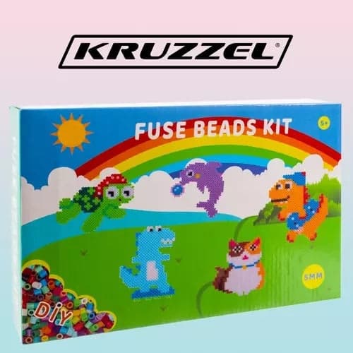 Ironing Beads XXL Set 6500 pcs 20 colors with 2 pegboards & patterns