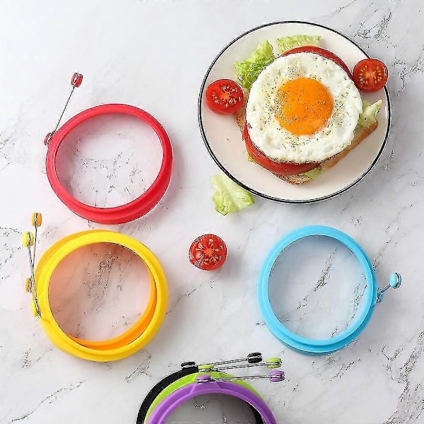 4 st Silikon Äggringar, Non-Stick Äggringar, Äggkokningsringar, Pannkaksringar