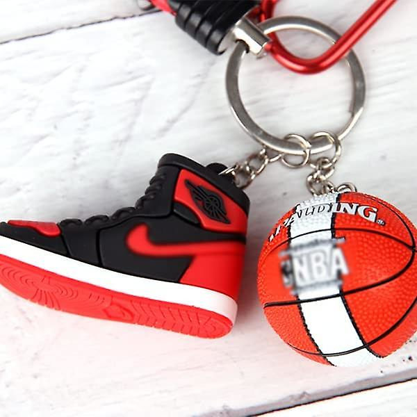 Sneakersnyckelring, 3D Mini Basketboll Sko Nyckelringar för Män Kvinnor Barn, Mode Sport Nyckelringar Present till Sportfans_SSDLV