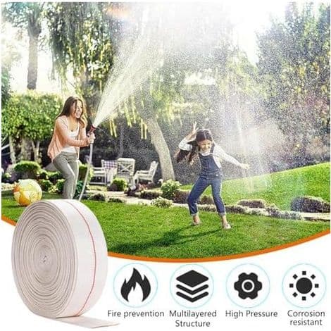 Platt 32 mm 1 1/4 10 M brandslang för dränkbara pumpar eller smutsvattenpumpar (32 mm, 10) -