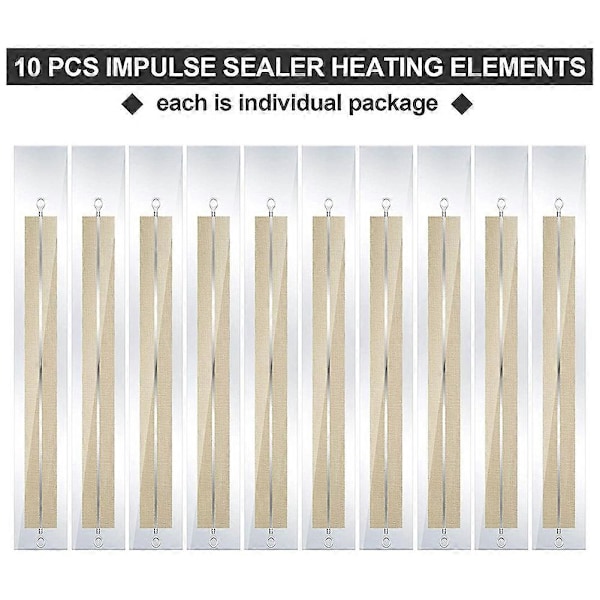10 stk. Impulsforsegler Reservedele Impulsforsegler Varmeelementer Service Reservedele Reparation Par
