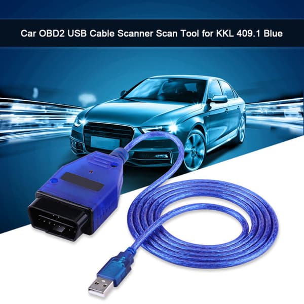 Bil OBD2 USB-kabel skanner analyseverktøy for KKL 409.1 blå