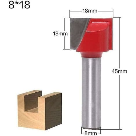 Fræserbit Bundrengøring Træbearbejdningsfræserbit 8 mm skaft 8 mm bit plan skaft trim hængsel