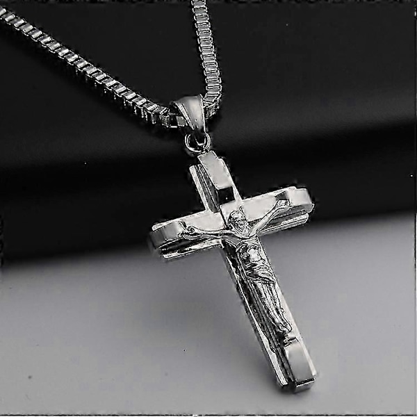 Kors Rustfrit Stål Jesus Titanium Herre Vedhæng Halskæde Tilbehør