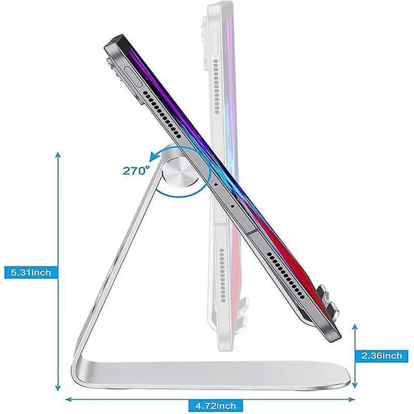 Tablet Stativ, Justerbar Tablet Holder - Minimalistisk Aluminium Desktop Stativ Dock