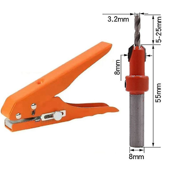 Kantbåndspunchningstang Punching Tool Maskeringstang 3,2x8mm Senkbor Bit Skruehul