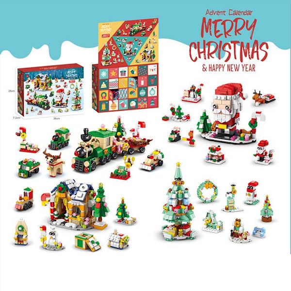 Julkalender med nedräkning DIY byggklossar blindbox - 8887