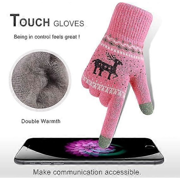 Vinter Touch Screen Hansker HTER Snøblomst Trykk Hold Varmt for Kvinner og Menn