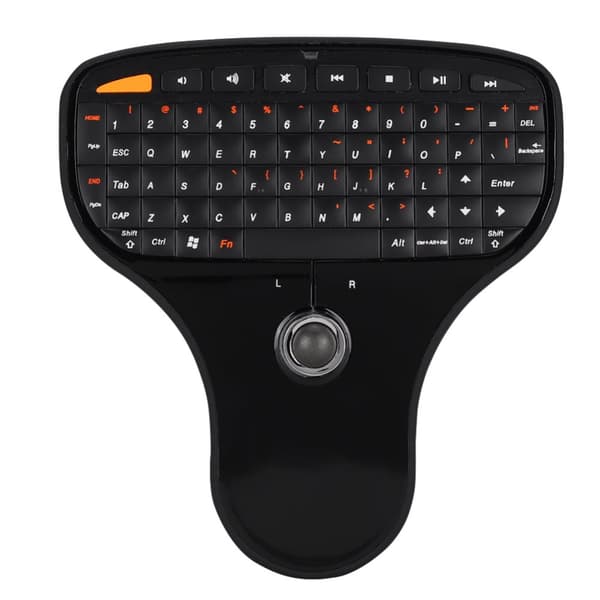 2.4G Wireless Mini USB QWERTY Keyboard with Trackball - Multimedia Keyboard for TV and Computer