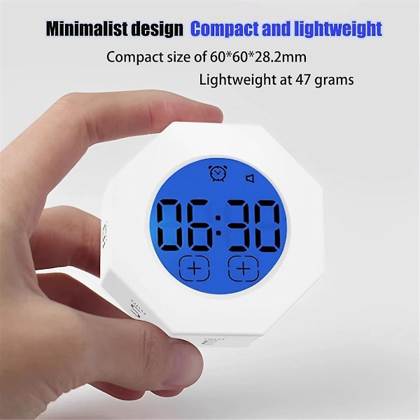 Pomodoro Timer, Produktivitetstimer Kvadrat, Ottekantet Tyngdekraft Flip Fokus Timer, Lydløs & Justerbar Lydalarm