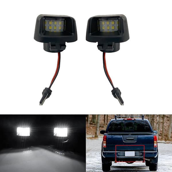 2x LED Nummerpladelys Lampehus Til Navara D40 2007-2019 26510-ZP50A