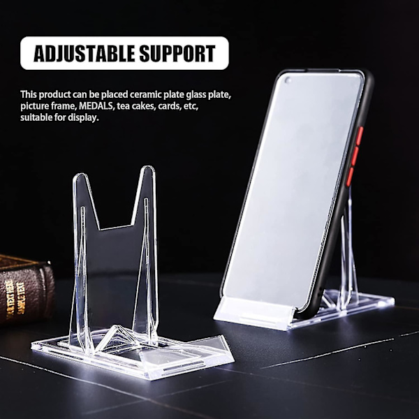 Dekorativ Pladeholder, 6 Styk Justerbar Pladeholder I Transparent Akryl Staffeli Display Stativer Foto Ramme Støtte