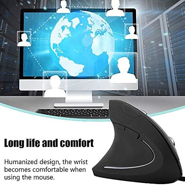Ergonomisk Optisk Mus 2.4ghz Vertikal Mus Universal Bærbar Mus Stasjonær Datamaskin Trådløs Mus