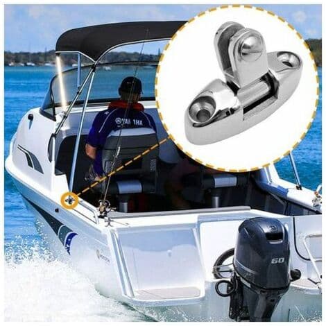 Båttopp Bimini Svivel Dekkshengsle Sidemontering 316 Rustfritt Stål med Gummipute (M5)