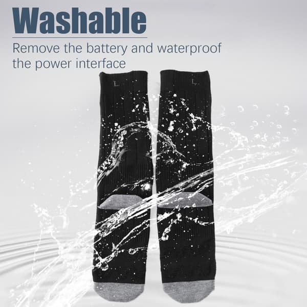 Battery Heated Socks with Remote Control 4000 mAh Black M