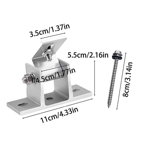 2023 Ny uppgradering Solpanelsfäste, Solpanelshållare End Clamp Kit, Stand Solar Module 0-60 Individuellt justerbar platt takmonteringsvinkel