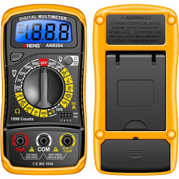 Gistuch Professionell Högprecisionsmultimeter med Orange Silikonfodral - Batterier Ingår Ej