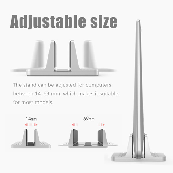 Adjustable Vertical Laptop Stand Black