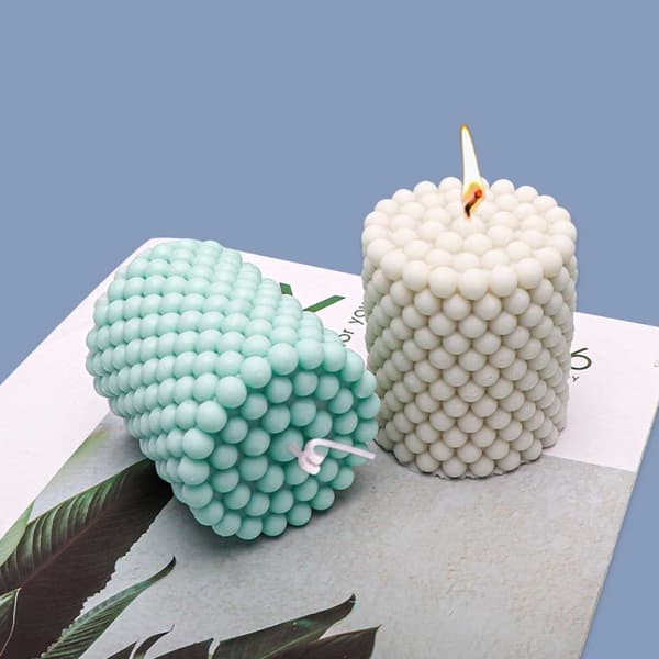 Lysform DIY Stearinlys Sylinder med Kuler 7cm