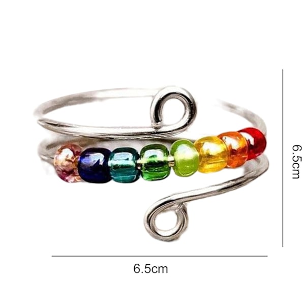Kvinde Ring Roterbar Justerbar Åbningsdesign Geometrisk Galvanisering Anti Stress Gave Farverig