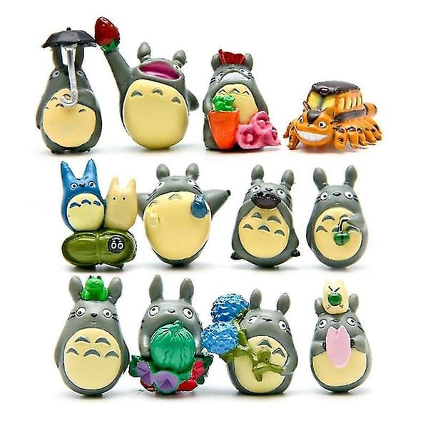 12 stk/sett Totoro Dekorasjon Anime Action Figur