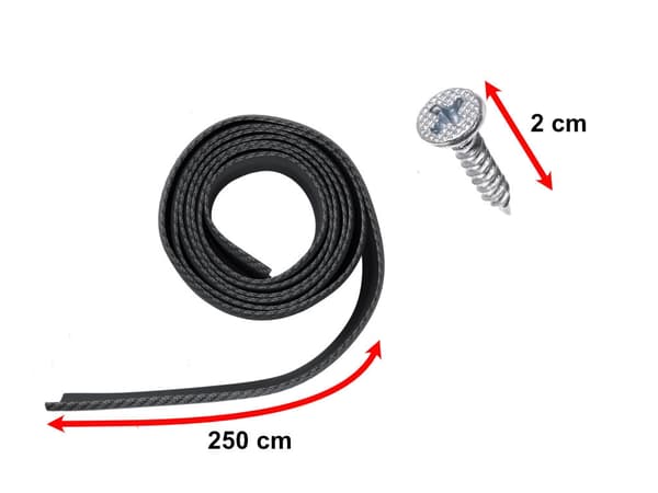 Frontspoiler karbonfiberlook gummi 2,5 m x 5 cm selvklebende universal