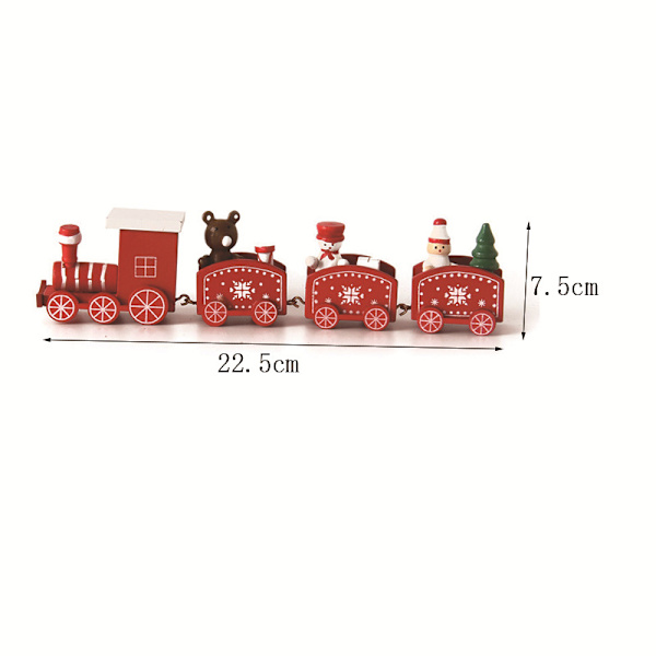 Julekalender Juletræstog Mini Træ Tog Dekorationer Mini Tog Skab Bord Dekorationer-WH223-R