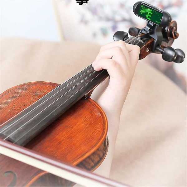 Professionel Violin Stemmer - Bærbar Digital Elektronisk Stemmer - Mini Elektronisk Skærm Display Klips-På Stemmer til Violin Viola Cello