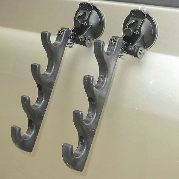 Justerbar Horisontal Fiskegrej Opbevaringsstativ Med Sugkopper Til Køretøj Bil/lastbil/SUV/båd/glat Glas Holder 4 Fiskegrej Nem At Installere Og