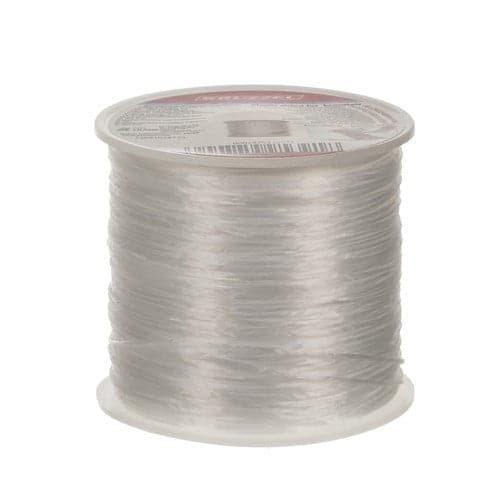 Elastisk smykkesnor 1 mm 40 m på rull hvit gummi