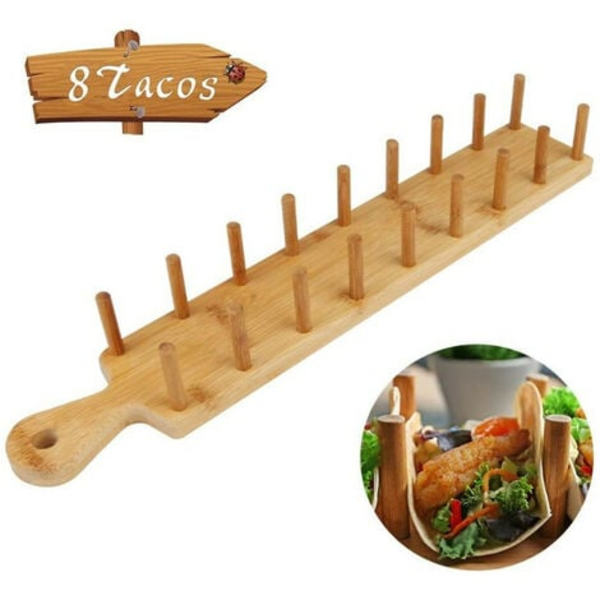 Bambu Taco -tarjotin pihdeillä, Taco-teline