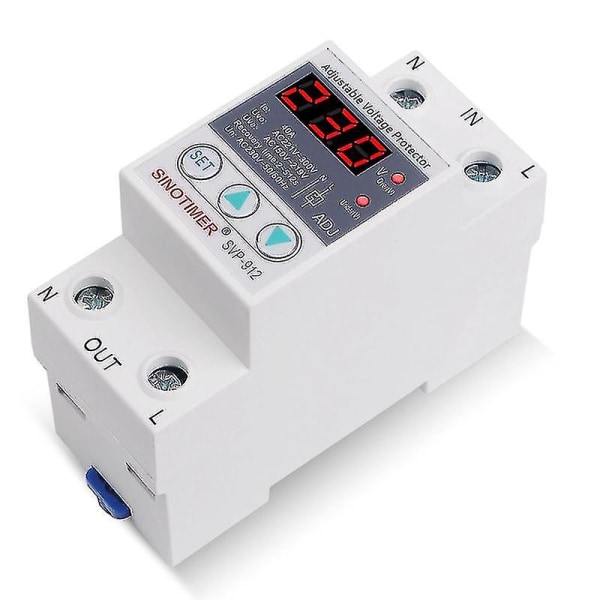 Sinotimer Led-display Svp-912 40a Din-skena 230v Justerbar Överspänning Underspänning Skyddande Devi